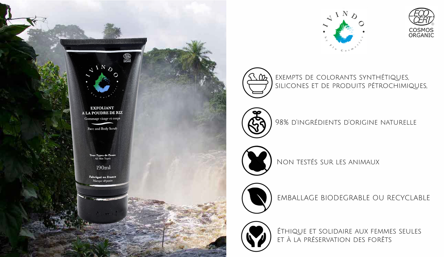 Rice powder face and body exfoliant
